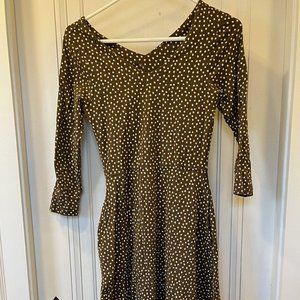 Pact Women's Retro Geo Fit & Flare Midi Party Dress Small with pockets